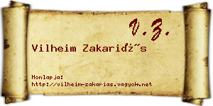 Vilheim Zakariás névjegykártya